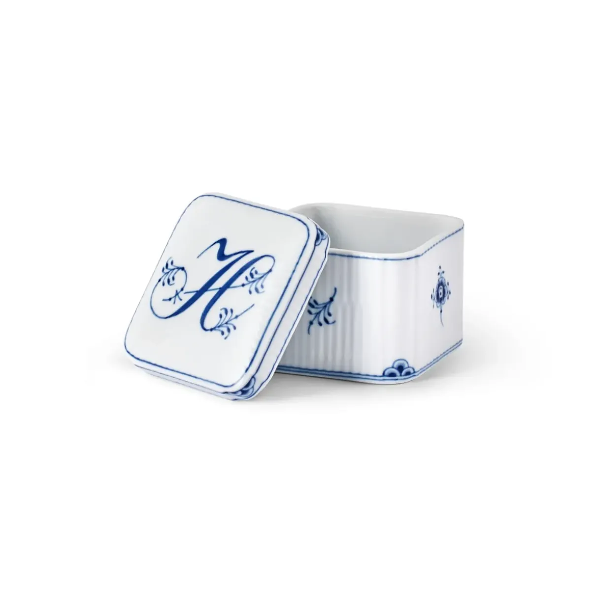 Royal Copenhagen Alfabet Kollektion|Opbevaringskrukker*Alfabet Kollektion firkantet bonbonniere, , 13 cl H