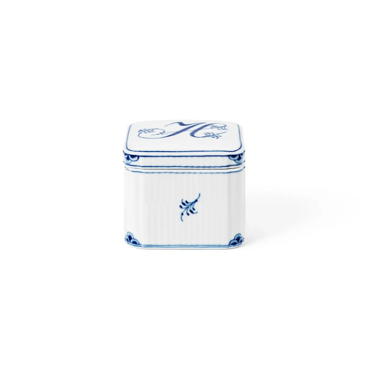 Royal Copenhagen Alfabet Kollektion|Opbevaringskrukker*Alfabet Kollektion firkantet bonbonniere, , 13 cl H