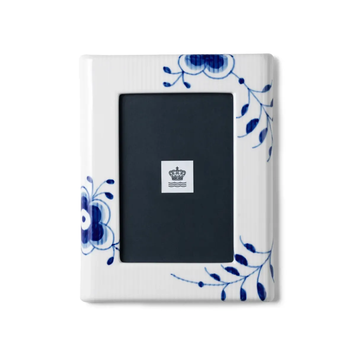 Royal Copenhagen Blå Mega Riflet|Home Décor*Blå Mega Riflet billedramme, 21 cm