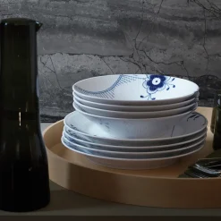 Royal Copenhagen Blå Mega Riflet|Dybe Tallerkener*Blå Mega Riflet dyb tallerken, 24 cm