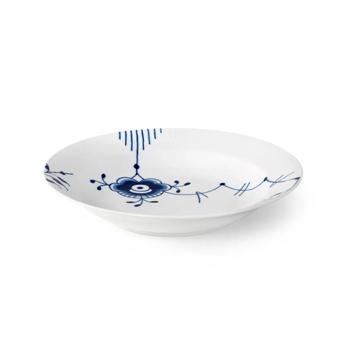 Royal Copenhagen Blå Mega Riflet|Dybe Tallerkener*Blå Mega Riflet dyb tallerken, 27 cm