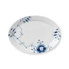 Royal Copenhagen Blå Mega Riflet|Ovale Tallerkener*Blå Mega Riflet fad, 28 cm