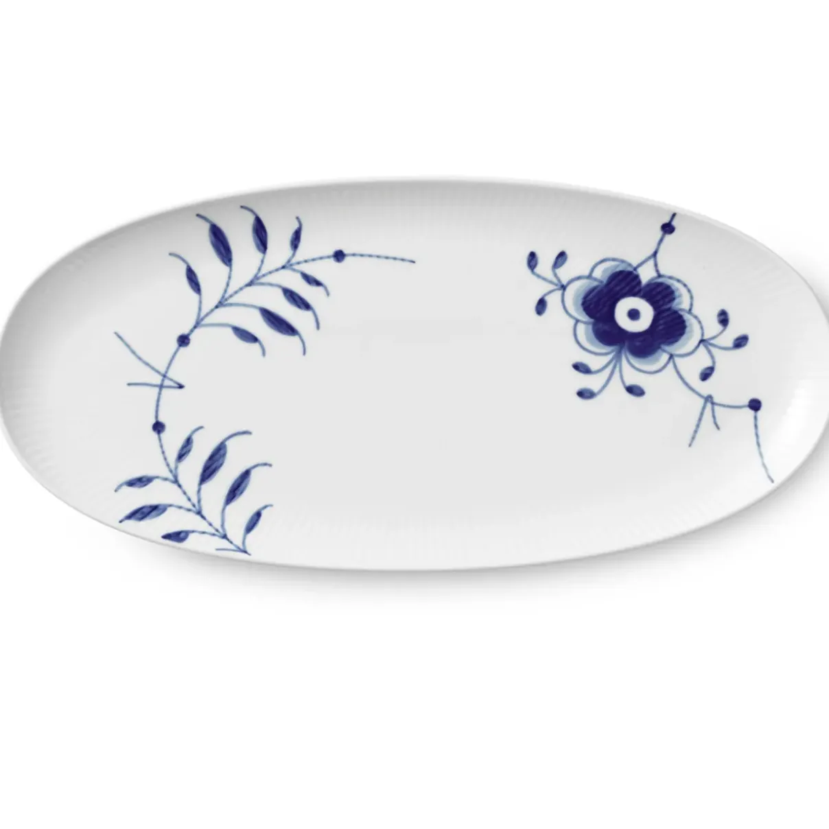 Royal Copenhagen Blå Mega Riflet|Fade*Blå Mega Riflet fad, 37 cm
