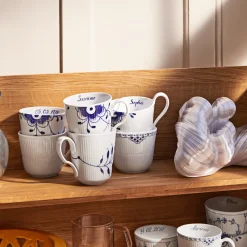 Royal Copenhagen Blå Mega Riflet|Kaffekopper*Blå Mega Riflet højhankskop, , 33 cl Bespoke