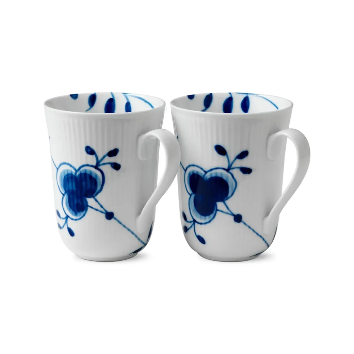 Royal Copenhagen Blå Mega Riflet|Kaffekopper*Blå Mega Riflet kop, 36 cl, 2 stk.
