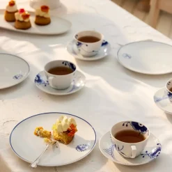 Royal Copenhagen Blå Mega Riflet|Kaffekopper*Blå Mega Riflet kop og underkop, 28 cl