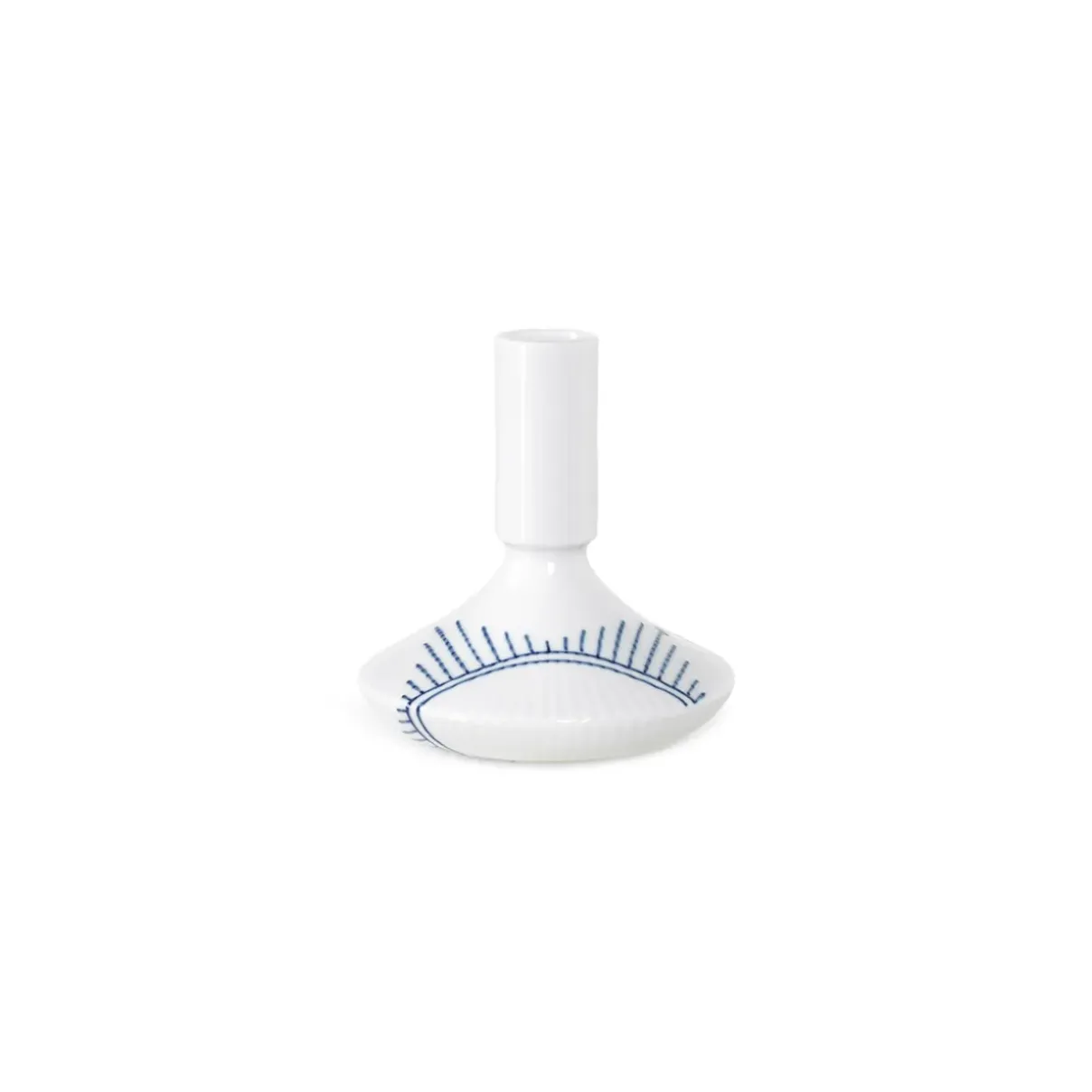 Royal Copenhagen Blå Mega Riflet|Lysestager*Blå Mega Riflet lysestage, 12 cm