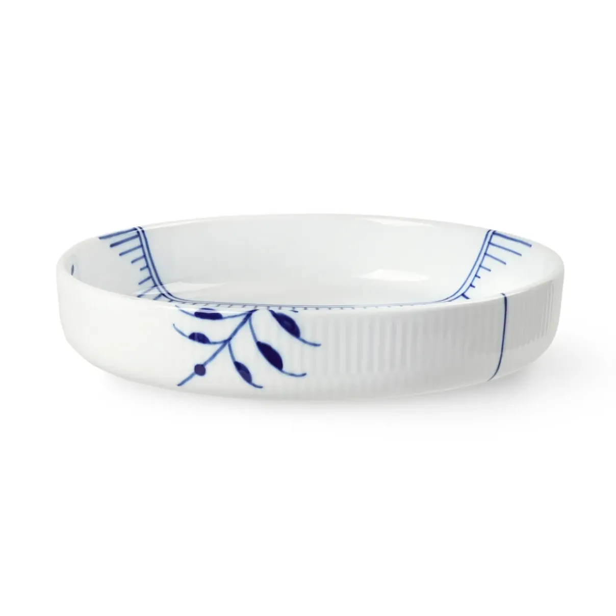 Royal Copenhagen Blå Mega Riflet|Ovnfaste Fade*Blå Mega Riflet ovnfast fad, 27 cm