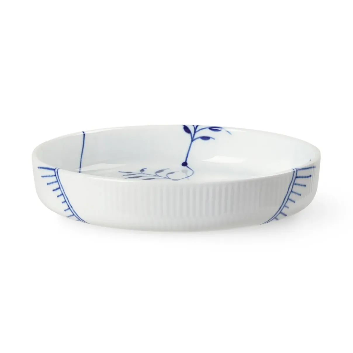Royal Copenhagen Blå Mega Riflet|Ovnfaste Fade*Blå Mega Riflet ovnfast fad, 27 cm