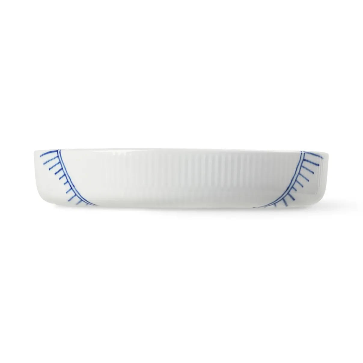 Royal Copenhagen Blå Mega Riflet|Ovnfaste Fade*Blå Mega Riflet ovnfast fad, 27 cm