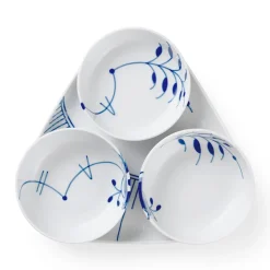 Royal Copenhagen Blå Mega Riflet|Snackskåle*Blå Mega Riflet serveringssæt, 24,5 cm, 4 stk. Blå Mega Riflet