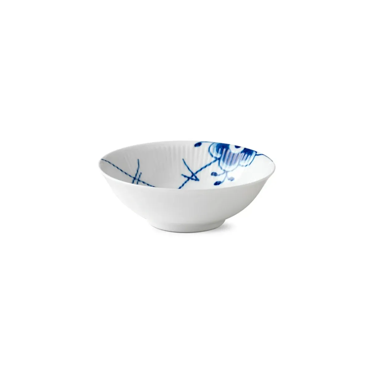 Royal Copenhagen Blå Mega Riflet|Snackskåle*Blå Mega Riflet skål, 35 cl