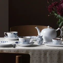 Royal Copenhagen Blå Mega Riflet|Snackskåle*Blå Mega Riflet skål, 15 cl