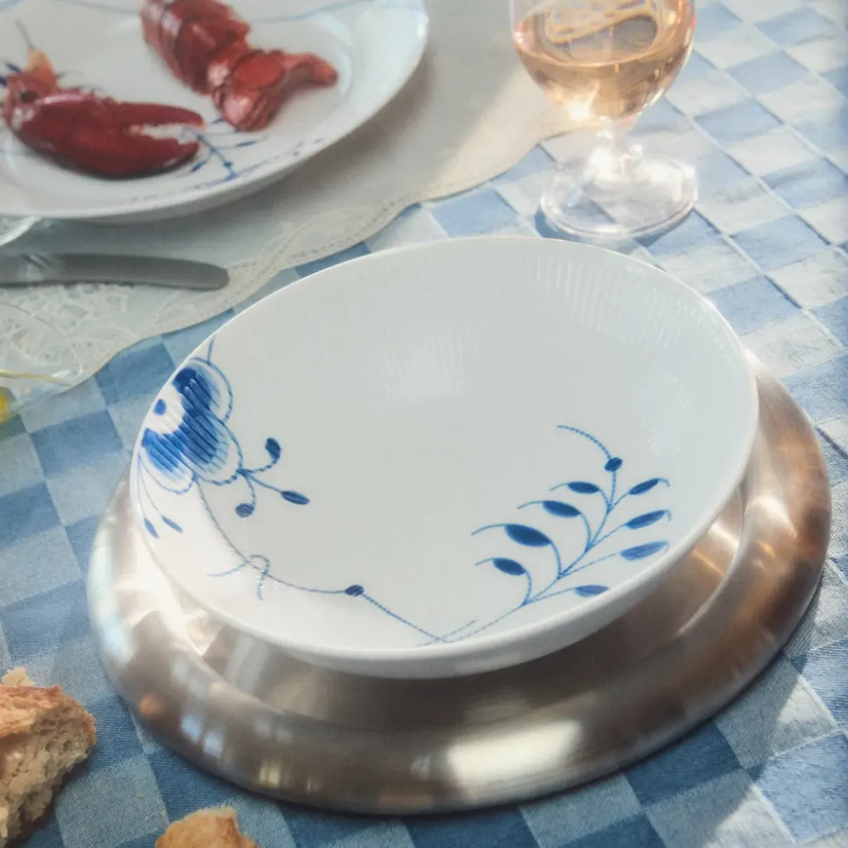 Royal Copenhagen Blå Mega Riflet|Salatskåle*Blå Mega Riflet skål, 110 cl Blå Mega Riflet