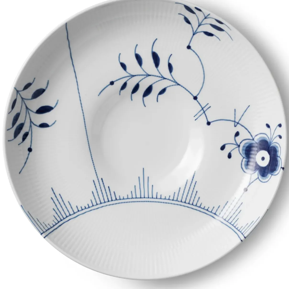 Royal Copenhagen Blå Mega Riflet|Salatskåle*Blå Mega Riflet skål, 34 cm