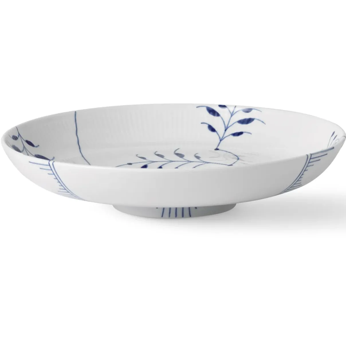 Royal Copenhagen Blå Mega Riflet|Salatskåle*Blå Mega Riflet skål, 34 cm