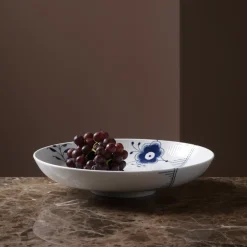 Royal Copenhagen Blå Mega Riflet|Salatskåle*Blå Mega Riflet skål, 34 cm
