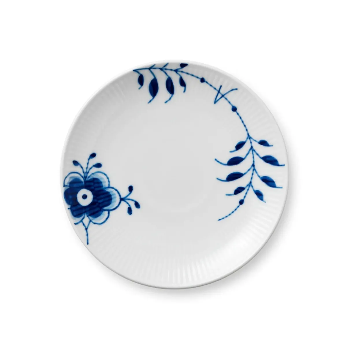 Royal Copenhagen Blå Mega Riflet|Desserttallerkener*Blå Mega Riflet tallerken coupe, 19 cm