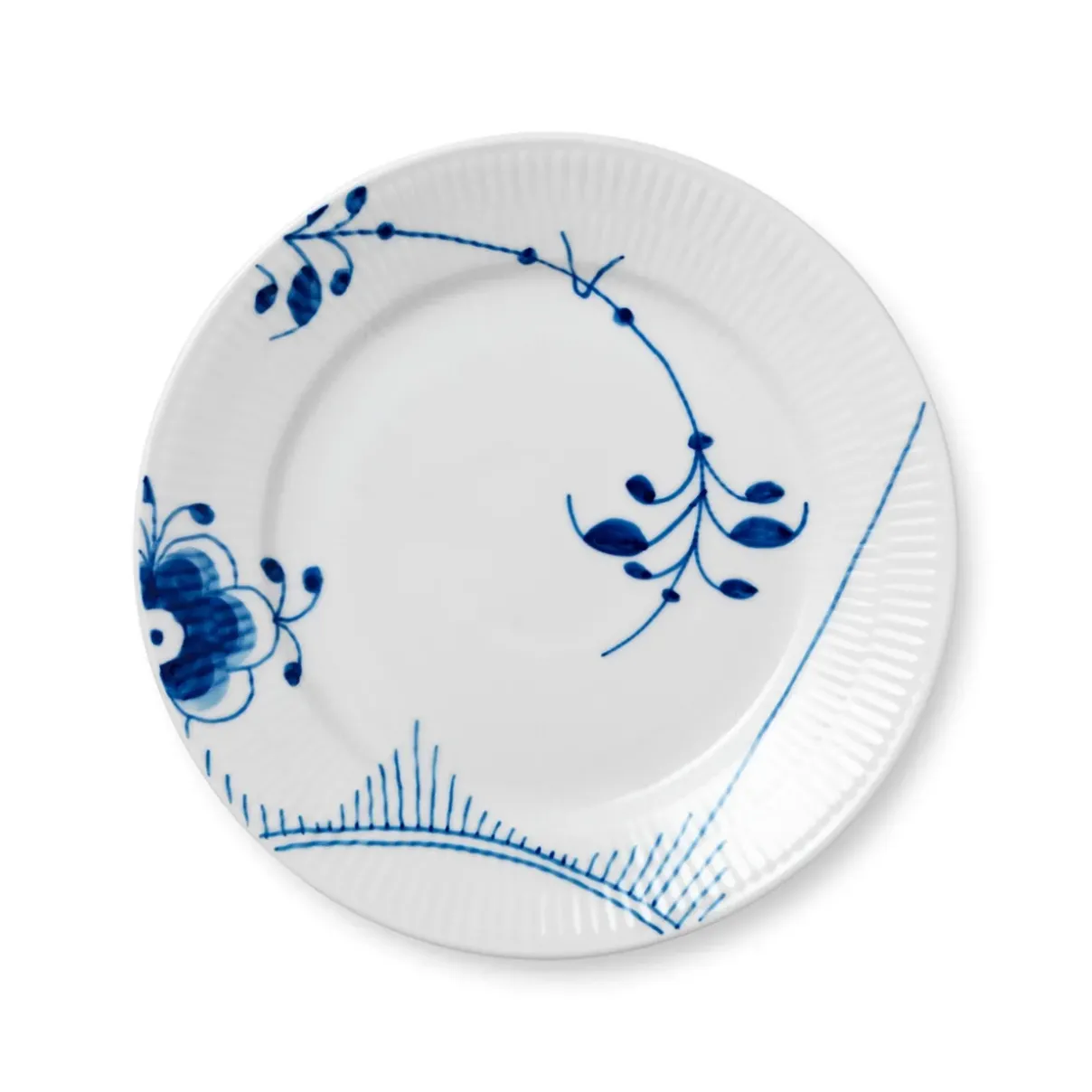 Royal Copenhagen Blå Mega Riflet|Frokost Tallerkener*Blå Mega Riflet tallerken, , 22 cm Dekoration 2
