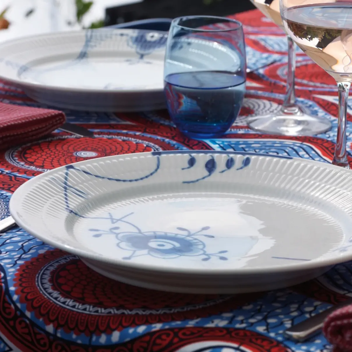 Royal Copenhagen Blå Mega Riflet|Middagstallerkener*Blå Mega Riflet tallerken, , 27 cm Dekoration 6