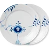 Royal Copenhagen Blå Mega Riflet|Middagstallerkener*Blå Mega Riflet tallerken, dekoration 6, 27 cm, 2 stk.