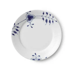 Royal Copenhagen Blå Mega Riflet*Blå Mega Riflet tallerken, dekoration 8, Special Edition, 22 cm