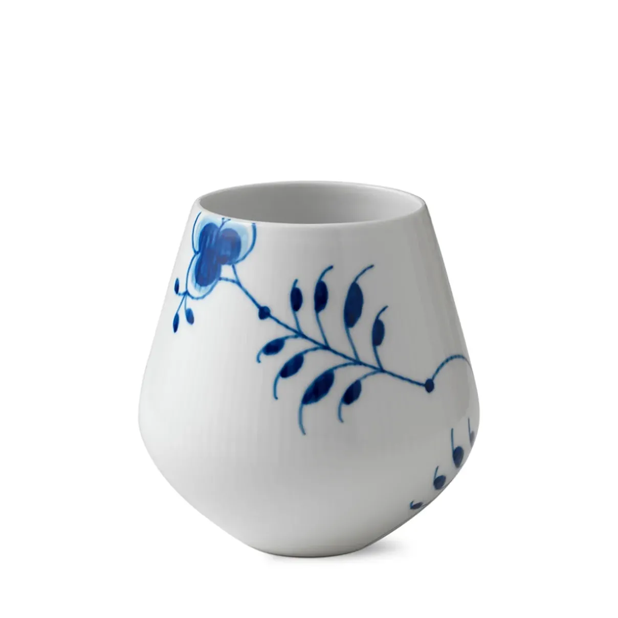 Royal Copenhagen Blå Mega Riflet|Home Décor*Blå Mega Riflet vase, 15 cm