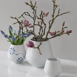 Royal Copenhagen Blå Mega Riflet|Home Décor*Blå Mega Riflet vase, 15 cm