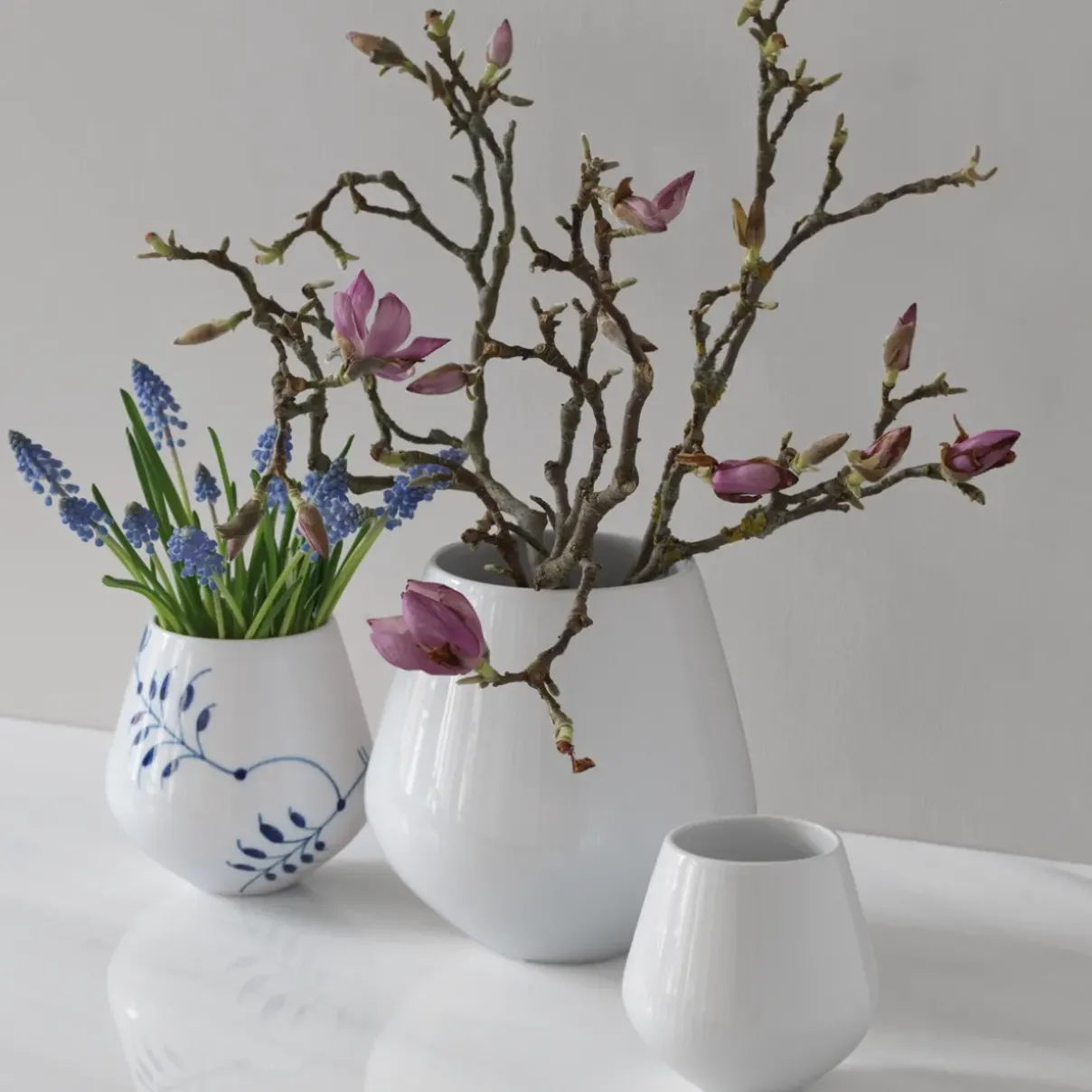 Royal Copenhagen Blå Mega Riflet|Home Décor*Blå Mega Riflet vase, 15 cm