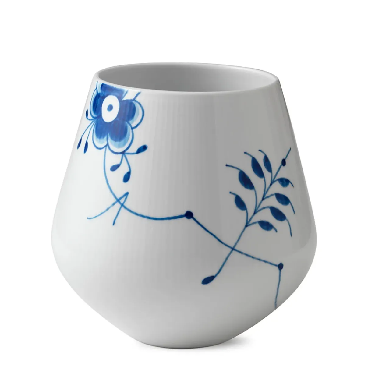 Royal Copenhagen Blå Mega Riflet|Home Décor*Blå Mega Riflet vase, 20,5 cm