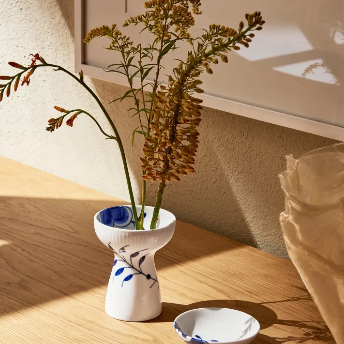Royal Copenhagen Blå Mega Riflet|Home Décor*Blå Mega Riflet vase, 11 cm