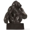 Royal Copenhagen Home Décor|Skulpturer Og Figurer*Figurer gorilla med hagen hvilende på skulderen, 20 cm