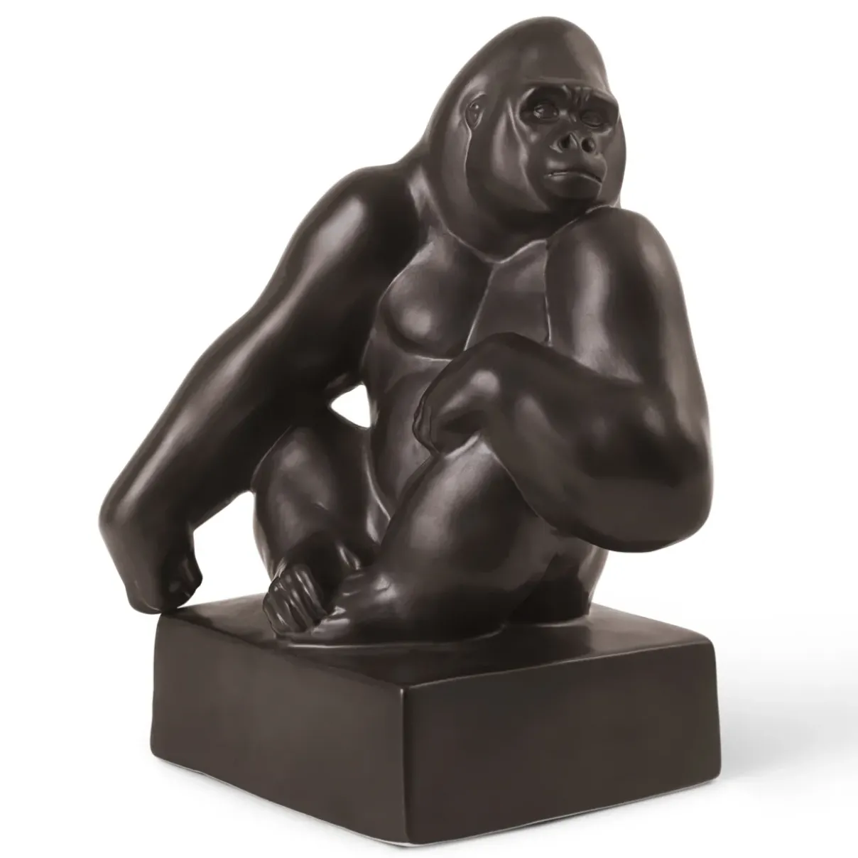 Royal Copenhagen Home Décor|Skulpturer Og Figurer*Figurer gorilla med hagen hvilende på skulderen, 20 cm