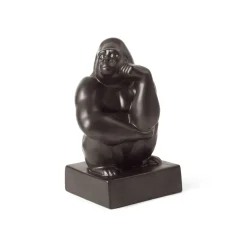 Royal Copenhagen Home Décor|Skulpturer Og Figurer*Figurer gorilla med hånd mod kind, 21 cm