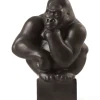 Royal Copenhagen Home Décor|Skulpturer Og Figurer*Figurer gorilla med hovedet hvilende på hånden, 40 cm