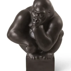 Royal Copenhagen Home Décor|Skulpturer Og Figurer*Figurer gorilla med hovedet hvilende på hånden, 40 cm