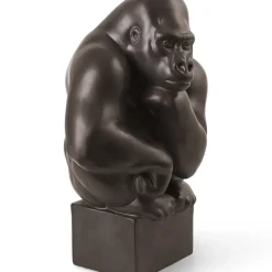 Royal Copenhagen Home Décor|Skulpturer Og Figurer*Figurer gorilla med hovedet hvilende på hånden, 40 cm