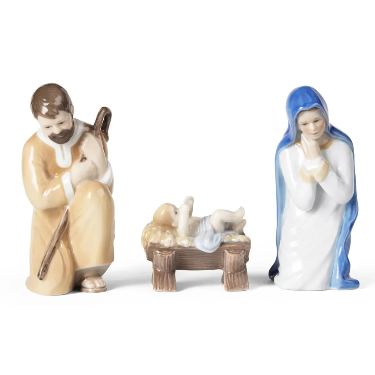 Royal Copenhagen Home Décor|Skulpturer Og Figurer*Figurer krybbespil, Joseph, Maria og Jesusbarnet, 13 cm, 13 cm, 5,5 cm, 3 stk.