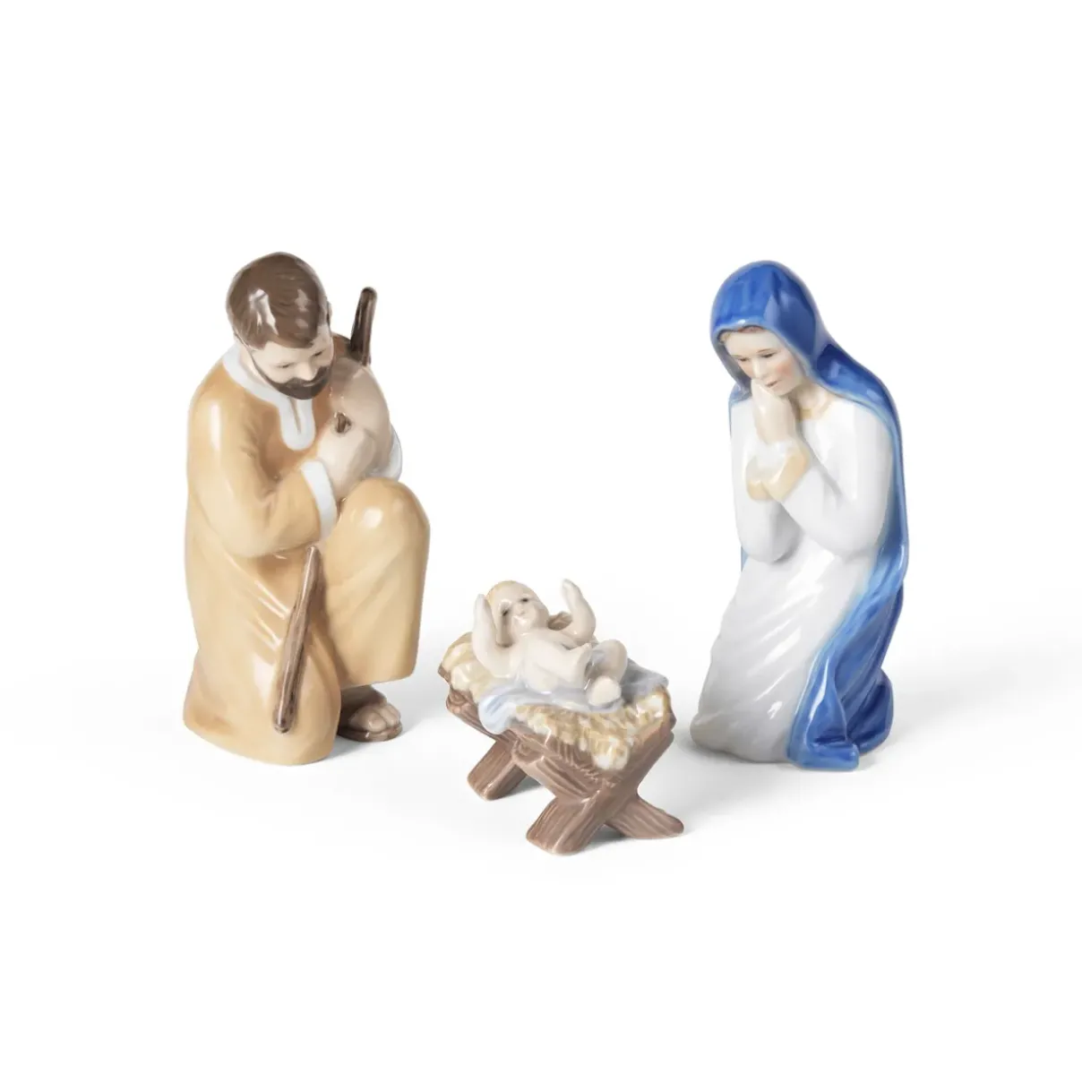 Royal Copenhagen Home Décor|Skulpturer Og Figurer*Figurer krybbespil, Joseph, Maria og Jesusbarnet, 13 cm, 13 cm, 5,5 cm, 3 stk.