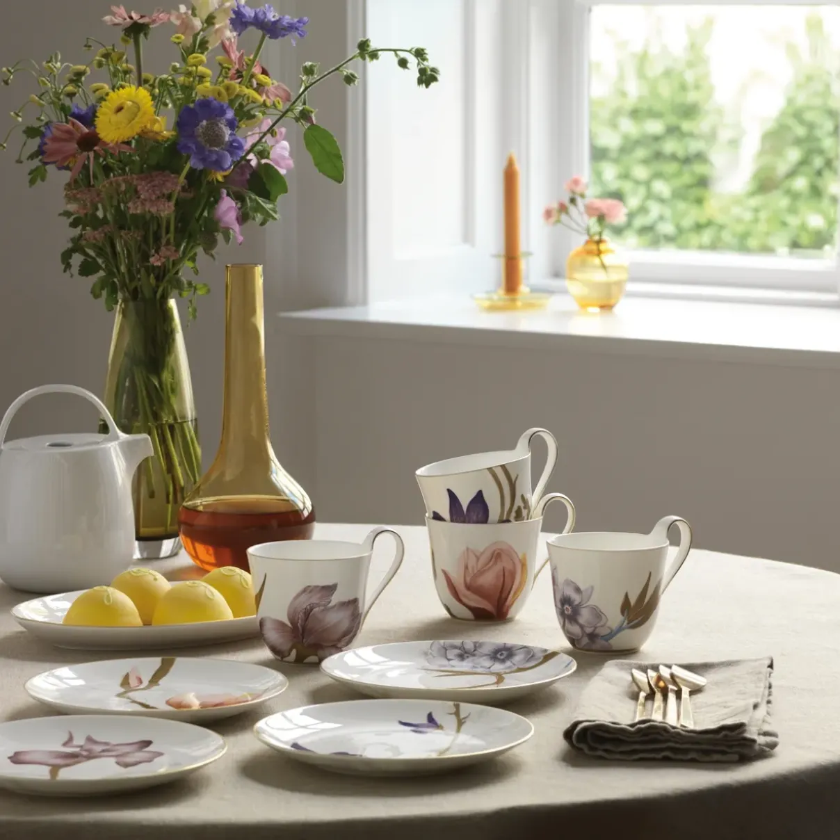 Royal Copenhagen Flora|Kaffekopper*Flora højhankskop, , 33 cl Iris