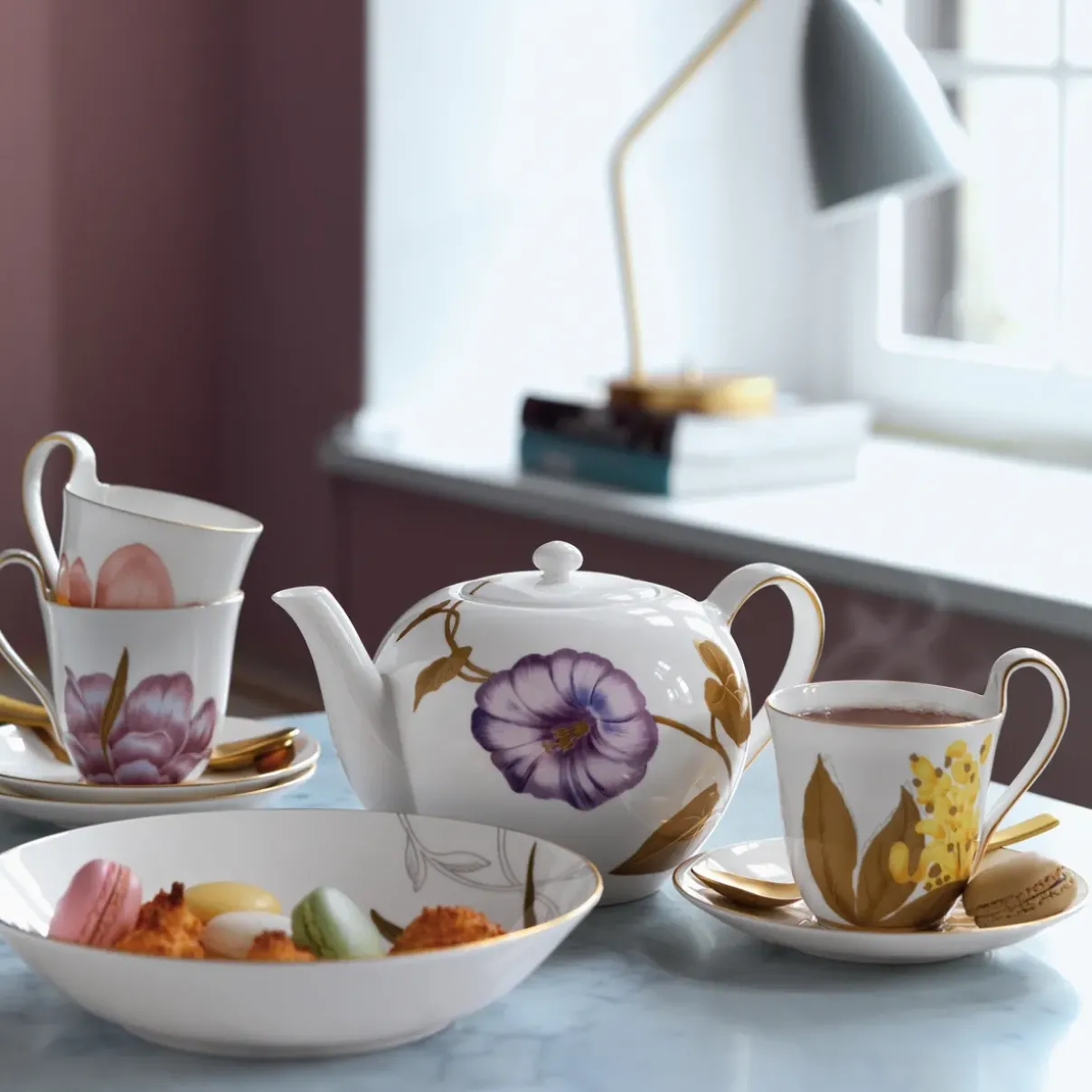 Royal Copenhagen Flora|Kaffekopper*Flora højhankskop og underkop, , 27 cl Iris