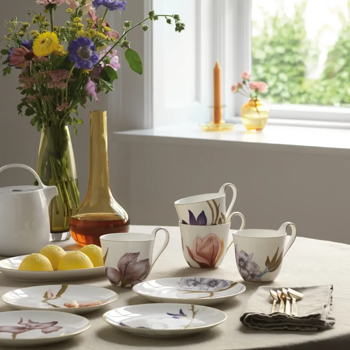 Royal Copenhagen Flora|Desserttallerkener*Flora tallerken, Iris, 19 cm