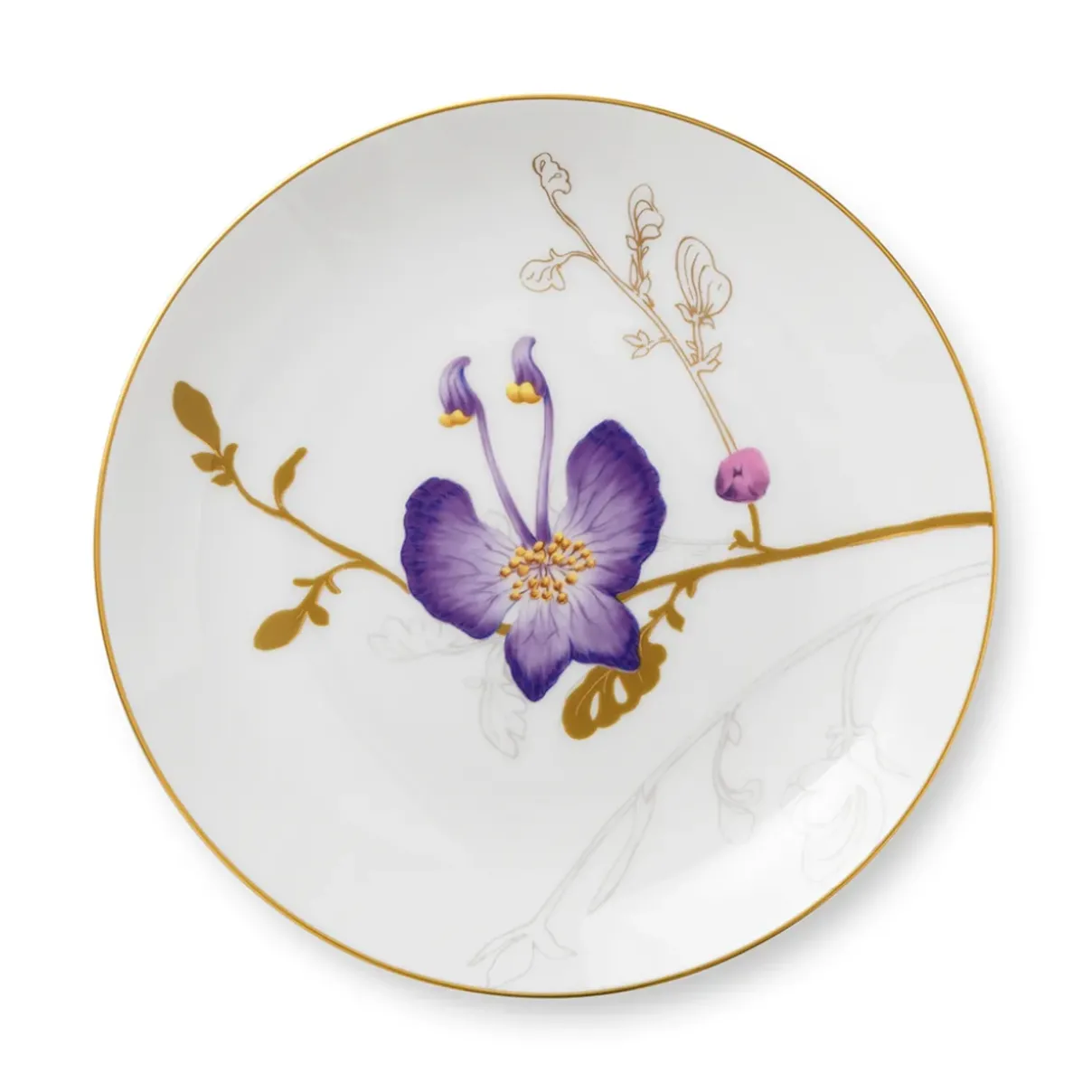 Royal Copenhagen Flora|Frokost Tallerkener*Flora tallerken, Stedmoderblomst, 22 cm
