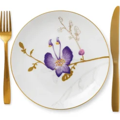 Royal Copenhagen Flora|Frokost Tallerkener*Flora tallerken, Stedmoderblomst, 22 cm