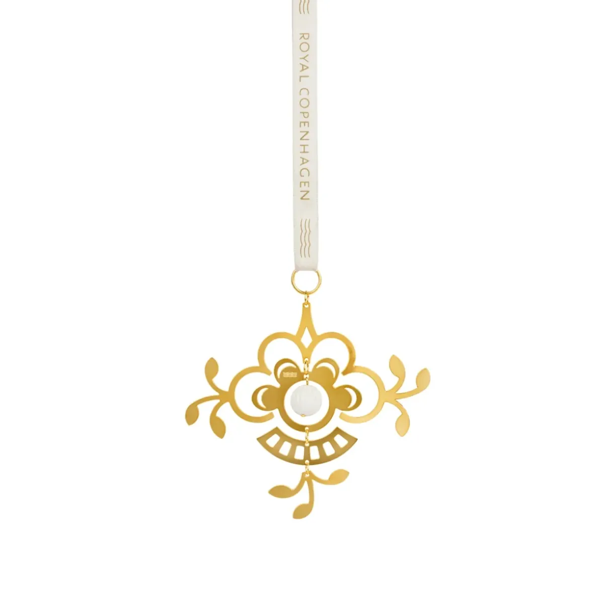 Royal Copenhagen Julepynt*Forgyldt juleornament, , 10 cm Blomst