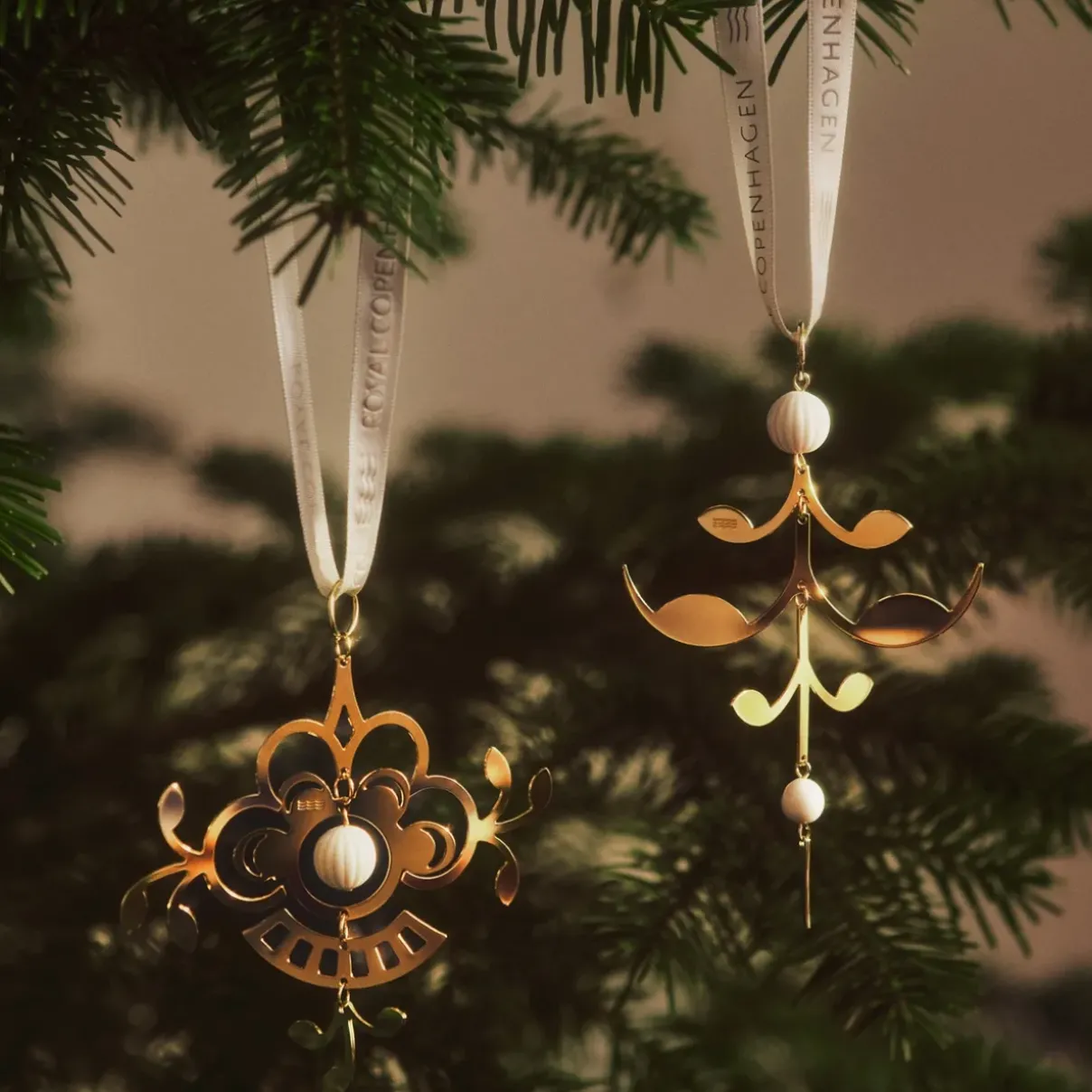 Royal Copenhagen Julepynt*Forgyldt juleornament, , 12 cm Palmette