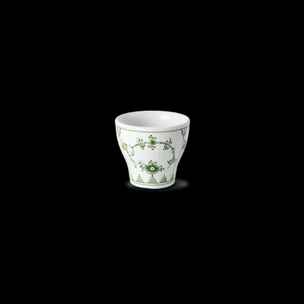 Royal Copenhagen Eksklusive Steldele|Grøn Musselmalet Riflet*Grøn Musselmalet Riflet æggebæger, 4.8 cm