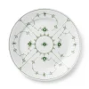 Royal Copenhagen Eksklusive Steldele|Grøn Musselmalet Riflet*Grøn Musselmalet Riflet tallerken, 25 cm