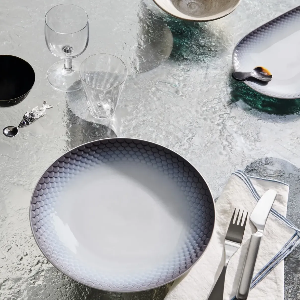 Royal Copenhagen Hav|Frokost Tallerkener*HAV tallerken, 22 cm