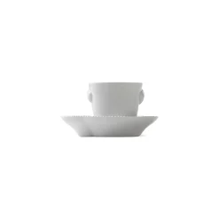 Royal Copenhagen Hvid Elements|Kaffekopper*Hvid Elements espressokop og underkop, 9 cl